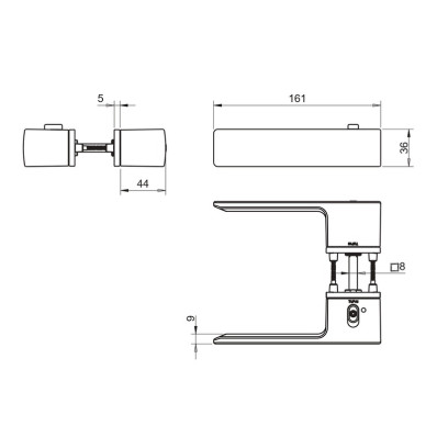 TI - GORDO - RT5 4084 s uzamykaním, 54-61 mm - CHM - chróm matný (96)